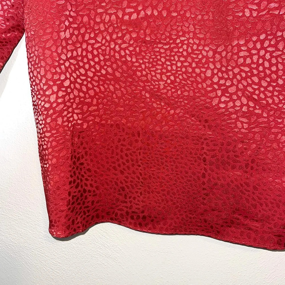 WHBM Hot Pink Metallic Leopard Print Sweetheart Neck Blouse Small Women’s - Picture 5 of 12